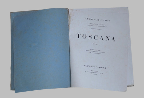 Antique Book 1934 Italy Touring Club Italiano Toscana Guide Photos 1st Edition