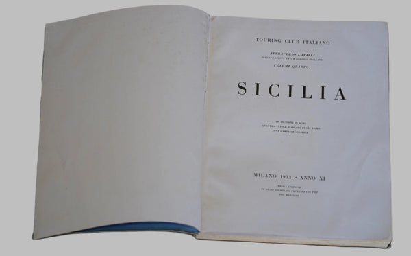 Antique Book 1933 Italy Touring Club Italiano Vol IV Sicilia Photos 1st Edition