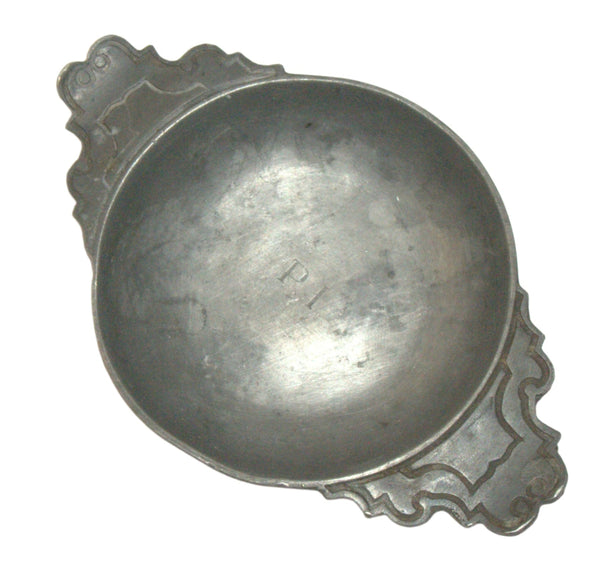 Antique Pewter Tastevin French Wine Tasting Cup Marked “PI” 18th/19th Cen