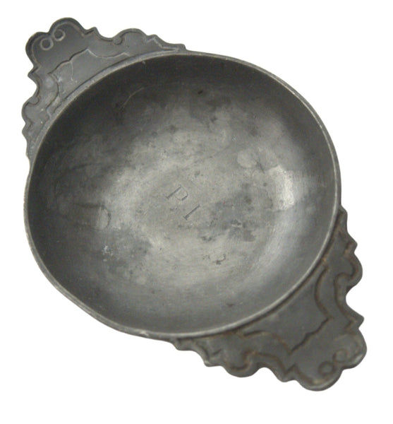 Antique Pewter Tastevin French Wine Tasting Cup Marked “PI” 18th/19th Cen