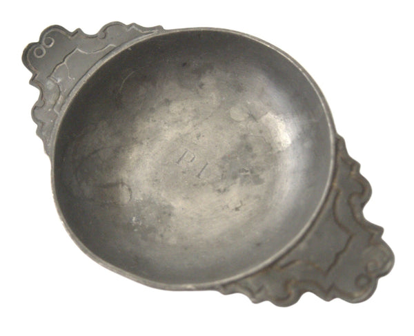 Antique Pewter Tastevin French Wine Tasting Cup Marked “PI” 18th/19th Cen