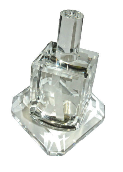 Crystal Dreidel Sevivon Hanukkah Judaica N G H Po w Stand