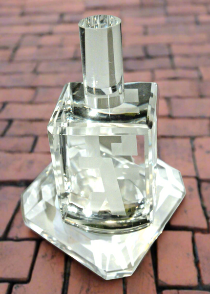 Crystal Dreidel Sevivon Hanukkah Judaica N G H Po w Stand
