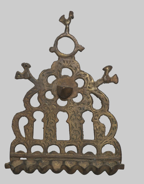 Hanukkah Oil Menorah Bronze North Africa Bird Ornament Decorations Wall Hang
