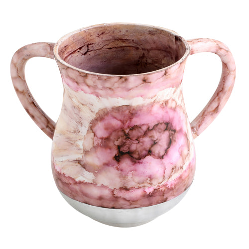 Judaica Hand Wash Cup Netilat Yadayim Last Water Aluminum Natla Tie Dye