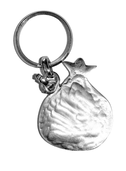 Judaica Keyring Keychain Key Holder Pomegranate Seven Species Red Enamel Israel