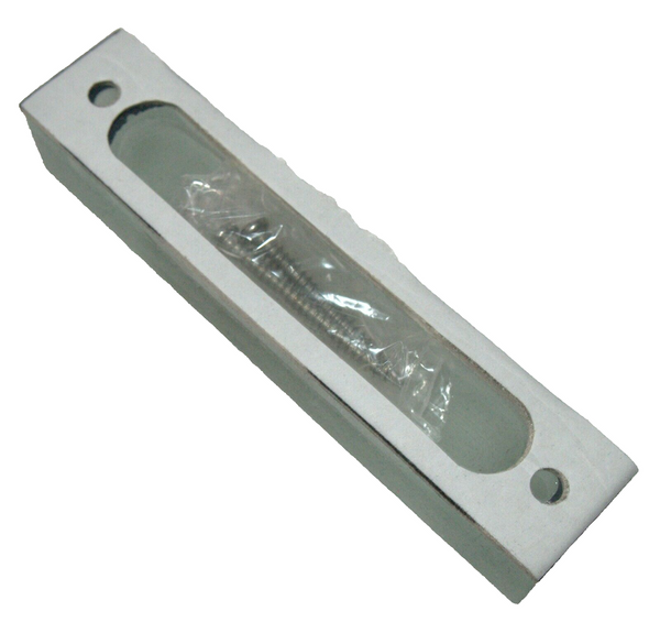 Judaica Mezuzah Case Matte Glass Sparkling Silver SHIN 12 cm Israel