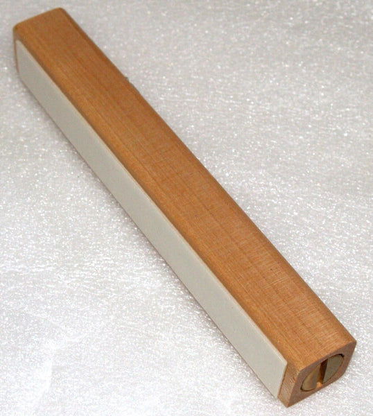 Judaica Mezuzah Case Natural Color Wood Ethnic Design Closed Back 12 cm