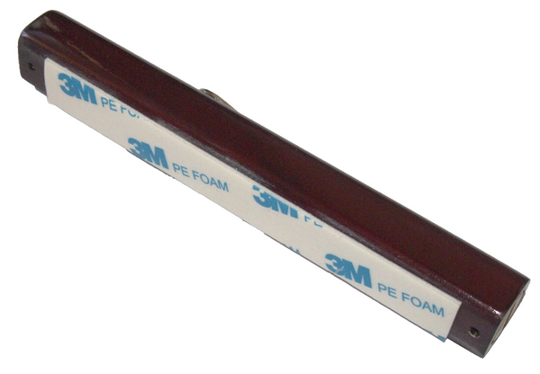 Judaica Mezuzah Case Semi Round Brown Wood Decorative Metal SHIN 12 cm