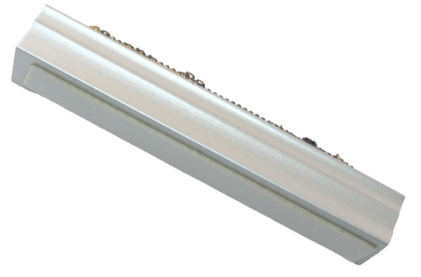 Judaica Mezuzah Case Silver Matte Aluminum Inlaid Crystals Jeweled 7 cm