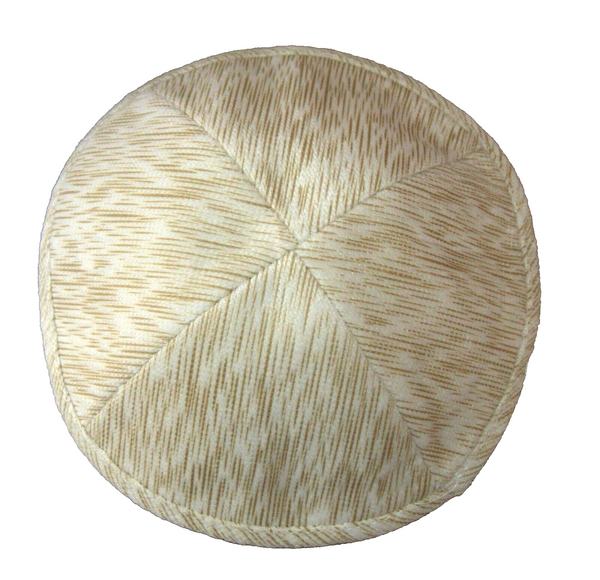 Judaica Off White Plush Kippah Yarmulke Pin Spot 19 cm Israel Jewish Tradition
