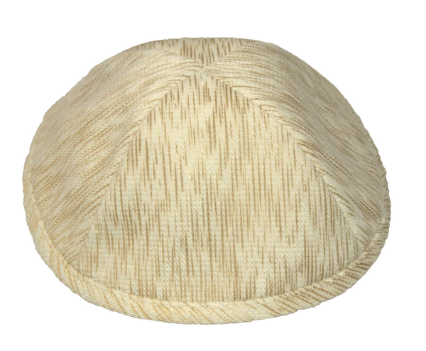 Judaica Off White Plush Kippah Yarmulke Pin Spot 19 cm Israel Jewish Tradition