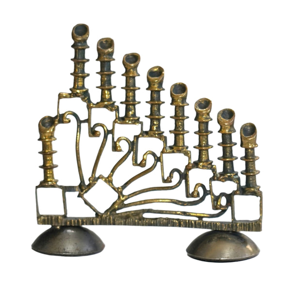 Judaica Israel Miniature Copper Menorah Hanukkah Vintage 1960's