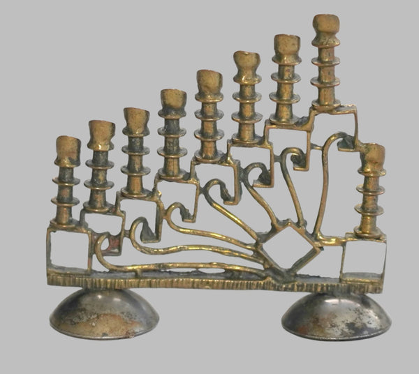 Judaica Israel Miniature Copper Menorah Hanukkah Vintage 1960's