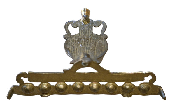 Judaica Small Candle Menorah Hanukkah Vintage Israel Brass Oil Jug Shape 1960's