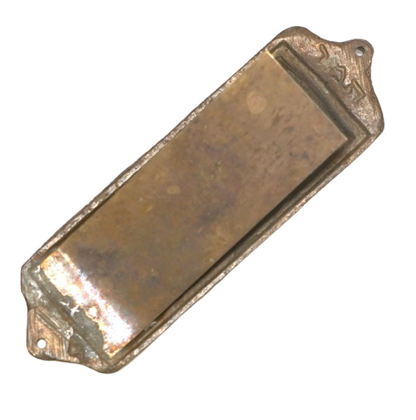 Judaica Vintage Painted Copper Mezuzah Case Shema Israel Signed Tamar 6 cm