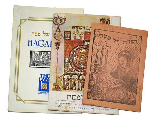 Lot of 3 Judaica PESACH Passover Illustrated Haggadah Bakal Prague Venice Israel
