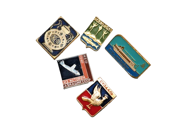 Lot of 5 Vintage Russian Soviet Union Lapel Pins