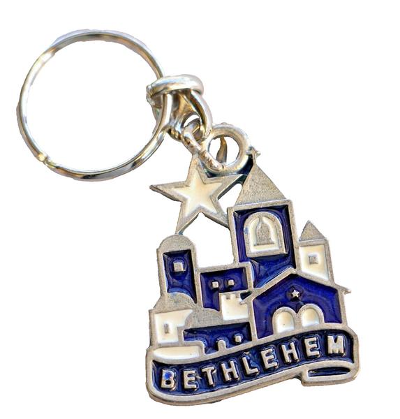 Lot of 7 Christmas Star BethLehem Key Ring Chain Nativity Church Charm