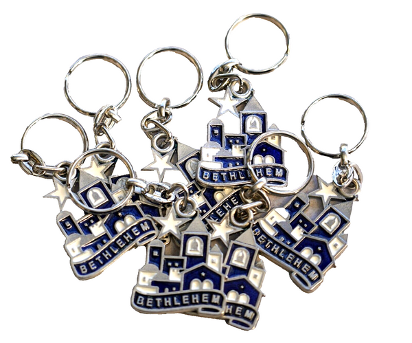 Lot of 7 Christmas Star BethLehem Key Ring Chain Nativity Church Charm
