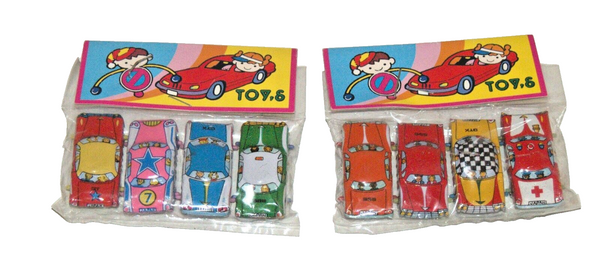 Lot of 8 Vintage Tin Car Lithograph Toy Vehicle Kinkyu Japan 1960's Mint