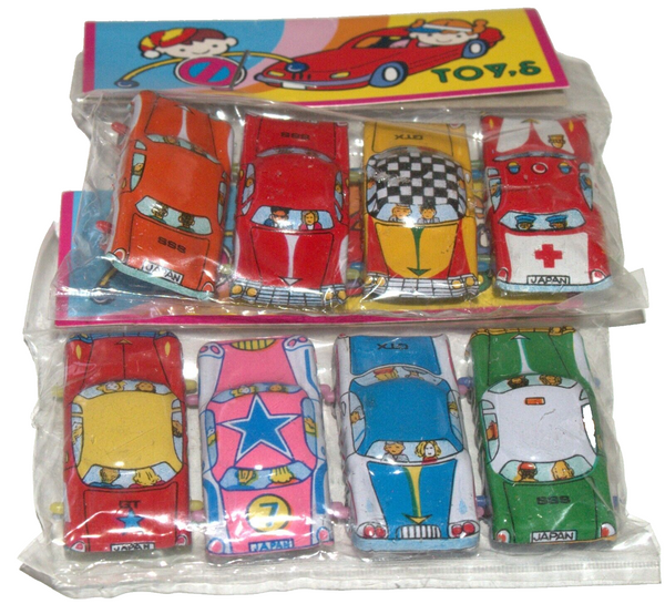 Lot of 8 Vintage Tin Car Lithograph Toy Vehicle Kinkyu Japan 1960's Mint