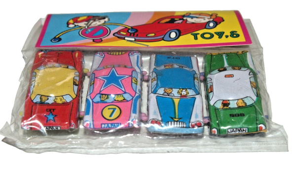 Lot of 8 Vintage Tin Car Lithograph Toy Vehicle Kinkyu Japan 1960's Mint