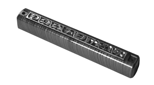 Mezuzah Case Plastic Front Metal Panel Shema Israel 12 cm Closed Back Judaica