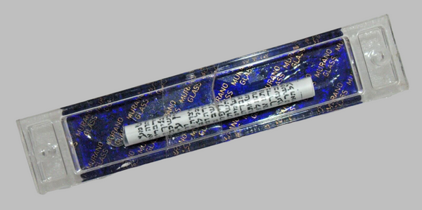 Murano Glass Handmade Mezuzah Case 9 cm Gold Shin Lilac Pink Murina Italy