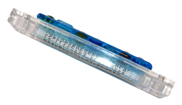 Murano Glass Handmade Mezuzah Case 6.5 cm Scroll Turquoise Aqua Murrina Judaica