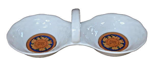 Porcelain Salt & Pepper Dish Gold Decoration Tableware Home Decor Shabbat Jewish