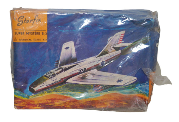 Starfix Super Mystere B-2 Plastic Model Aircraft Kit 1960's Vintage Israel