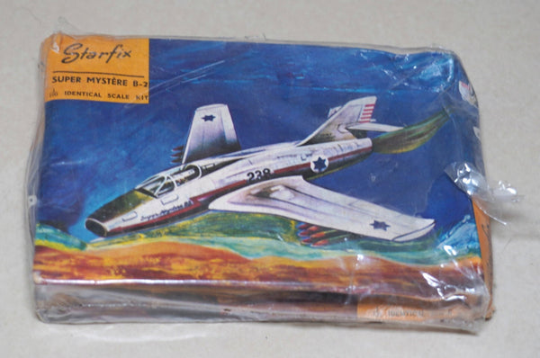 Starfix Super Mystere B-2 Plastic Model Aircraft Kit 1960's Vintage Israel