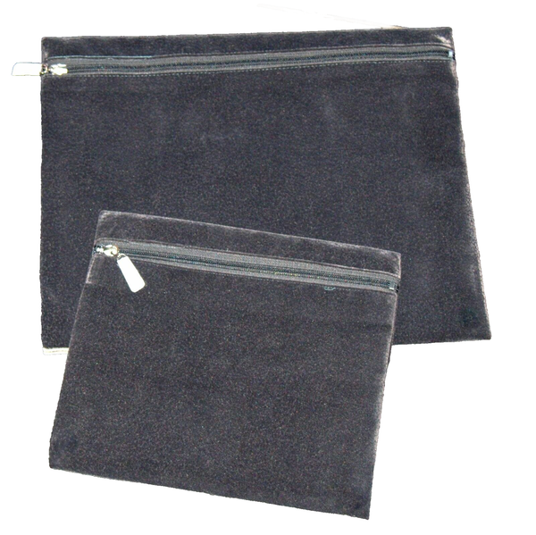 Tallit Tefillin Bag Case Set Plush Suede Like Gray Gold Cream Embroidery Judaica