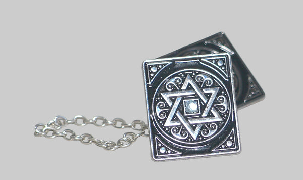 Tallit Talis Clips Prayer Shawl Holder Magen David Engraved Inlaid Judaica
