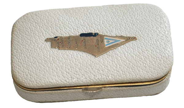 Vintage Rosenfeld Israel Map Manicure Set Box Wallet 1960-70's Israeliana
