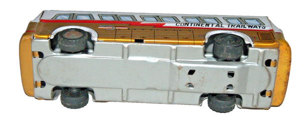 Vintage Tin Continental Trailways Bus Toy Friction Wheels Japan 1960's