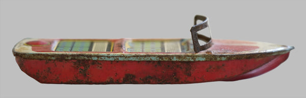 Vintage Tin Litho Motor Boat Metal Toy 1960's made in Japan
