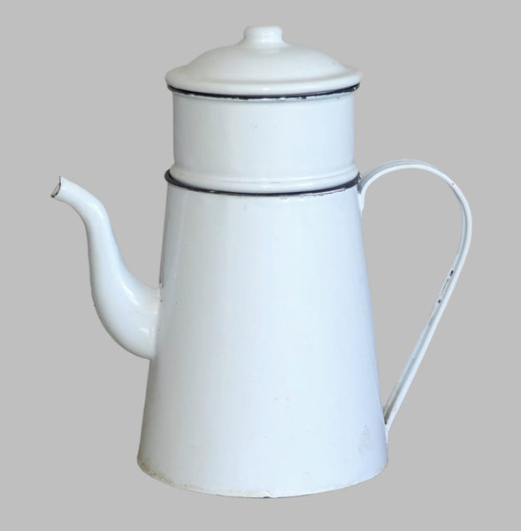 Vintage Enamel 3 pcs Tea Coffee Jug Pot Water Pitcher Israel Kibbutz