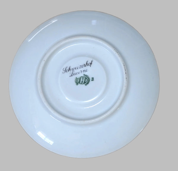 Vintage Porcelain Collector Plate Coaster Suisse Langenthal Schweizerhof Lucerne