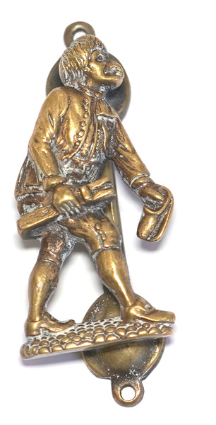 Vintage Shoeshine Boy Tom Chrudd Door Knocker British Folklore Brass