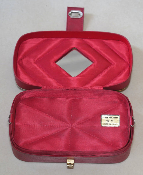 Vintage W. M. Israel Jewelry Luxury Box 1960-70's Israeliana Red