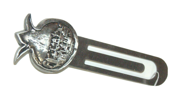 Judaica Bookmark Pomegranate Jerusalem Old City Relief Israel Charm Pewter