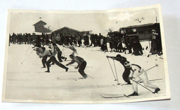 Lot of 4 Olympia 1936 Photo Cards Band I Ski USA Hockey Ivar Ballangrud Skating