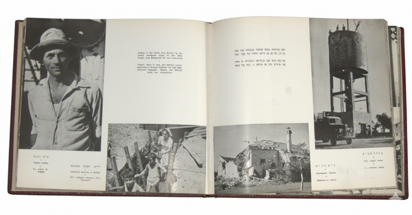 Vintage 1951 Book Israel Reborn Illustrated Hebrew English French Judaica