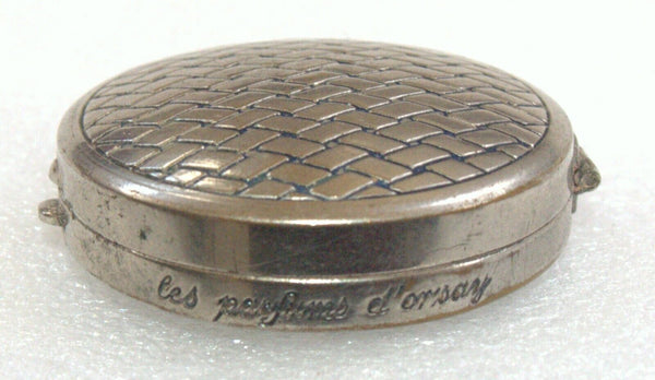Vintage les parfums d'orsay Round Face Powder Vanity Compact Metal Case Box