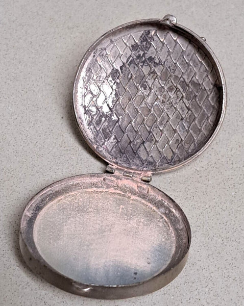 Vintage les parfums d'orsay Round Face Powder Vanity Compact Metal Case Box
