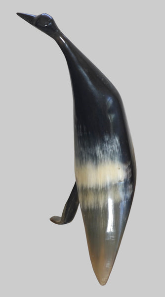 Vintage Hand Carved Horn Bird Stork Sculpture Figurine Modernist Design