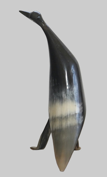 Vintage Hand Carved Horn Bird Stork Sculpture Figurine Modernist Design