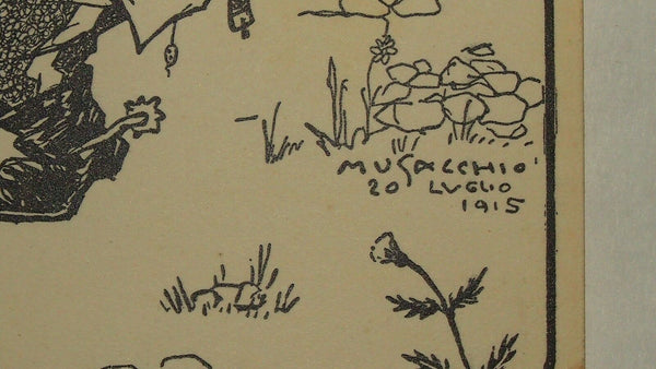 1915 WWI Comic Postcard Mocking Austrian General Italy Musacchio Signed Rare